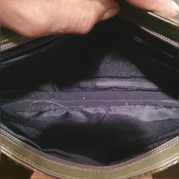 Yancci Olive Embossed Leather and Fur Bermuda Bag - Picture 7 of 8